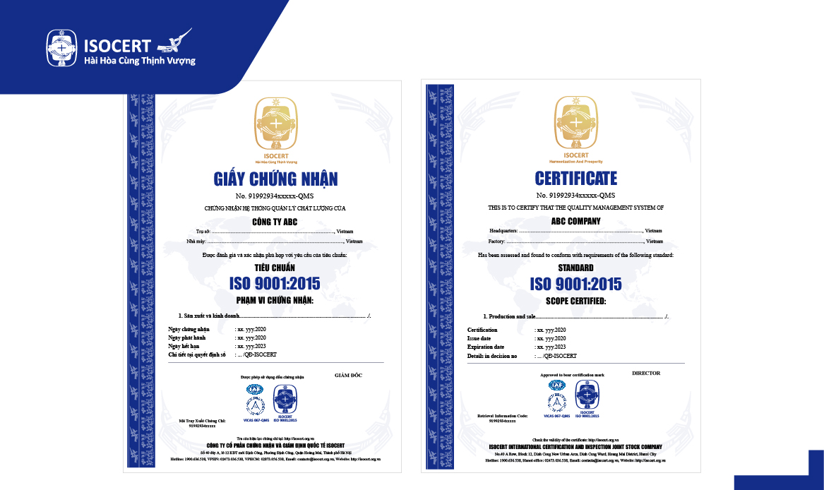 Giấy chứng nhận iso 9001