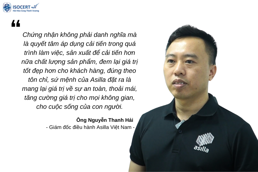 Asilla Việt Nam áp dụng thành công Hệ thống Quản lý Chất lượng và đạt Chứng nhận ISO 9001:2015 do ISOCERT đánh giá và cấp chứng nhận