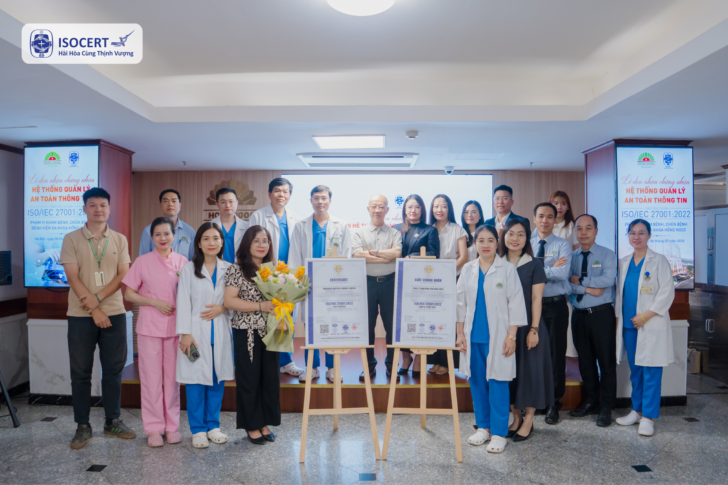 Hồng Ngọc đồng bộ chuẩn mực an toàn thông tin ISO/IEC 27001:2022 trong hệ thống khám bệnh, chữa bệnh