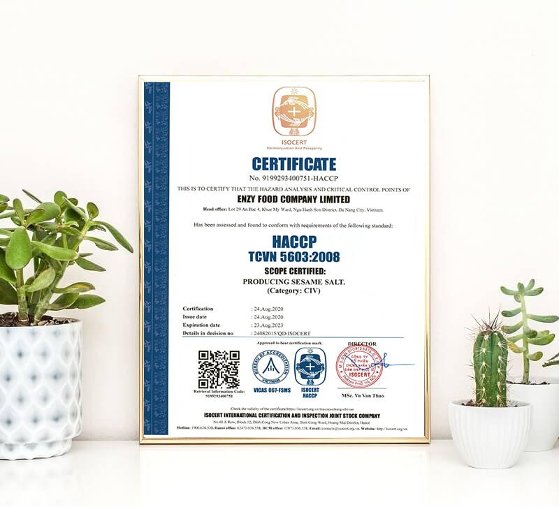ISOCERT cấp chứng nhận HACCP cho công ty TNHH Enzy Food - 2