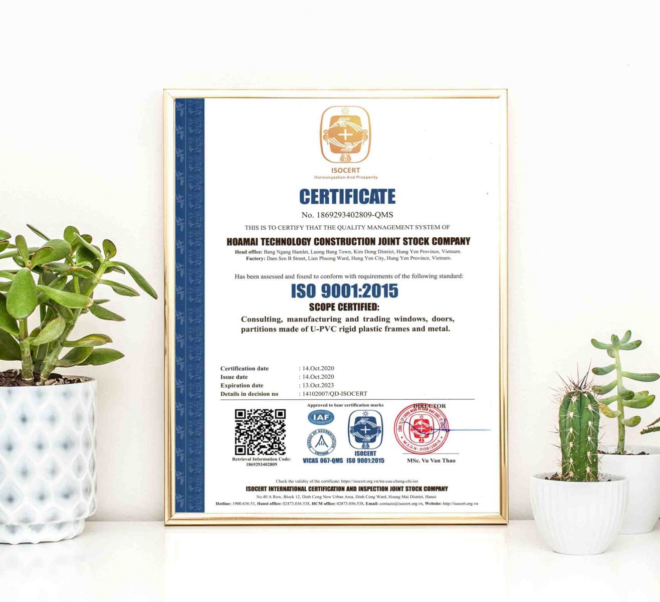chứng chỉ iso 9001