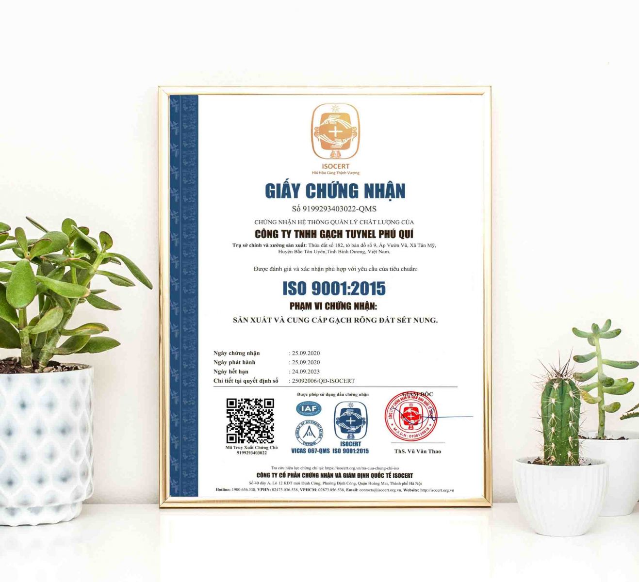 Chứng chỉ iso 9001